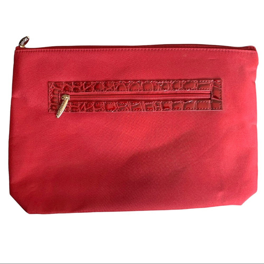NWOT Lancôme Faux Alligator Red Extra Large Makeup Cosmetic Bag